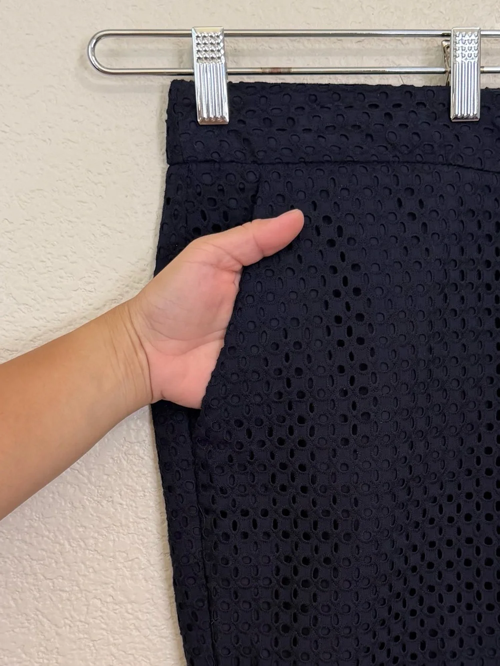Talbots Navy Blue Eyelet Signature Fit Dress Pants, Size 16